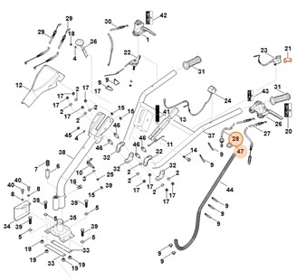 Cięgno sprzęgła regulacji uchwytu kierującego, Stihl 62517109906