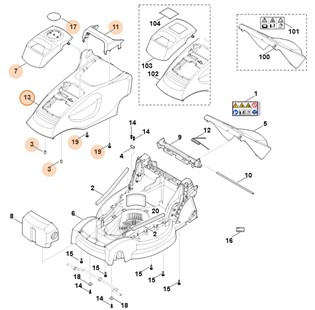 Pokrywa silnika kompl., Stihl 63117602282