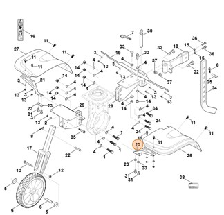 Uchwyt lewej osłony blaszanej, Stihl 62517104502