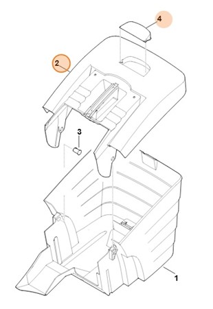 Górna część kosza na trawę kompl., Stihl 63207602110