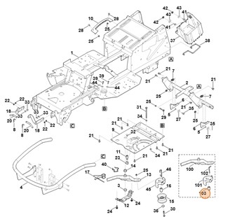 Tuleja dystansowa (rolka napinająca), Stihl 61707642820