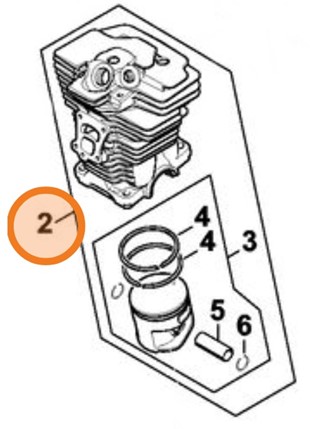 Cylinder z tłokiem Ø 47 mm, Stihl 11400201201