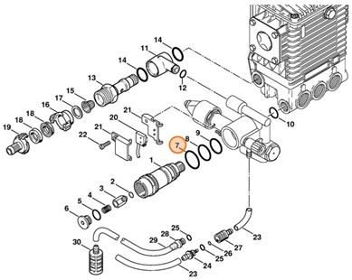 Okrągły pierścień uszczelniający 28,24x2,62-NBR70, Stihl 96459457800