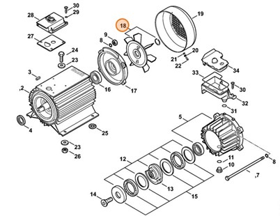 Koło łopatkowe wentylatora, Stihl 47806003200