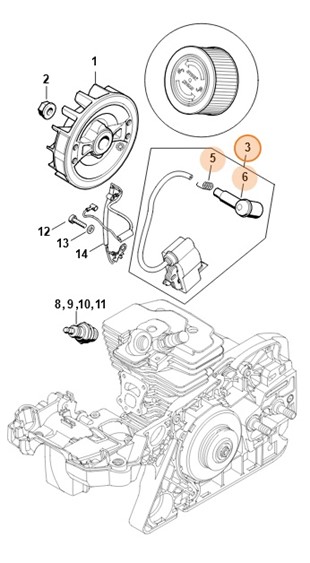 Moduł zapłonowy, Stihl 11404001307