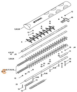 Nóż / noże 750 mm / 30" T, Stihl 42377106052