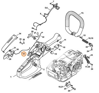 Cięgno sterowania główną przepustnicą, Stihl 11451821505