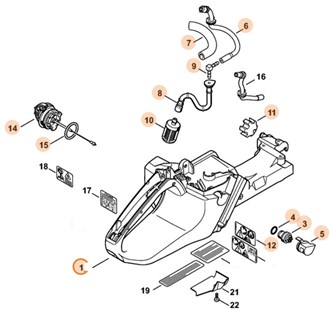 Obudowa zbiornika paliwa, Stihl 11383500807