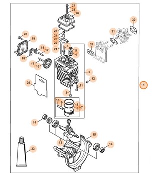 Jednostka napędowa Ø 43 mm, Stihl 41800200201