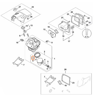 Pierścień tłokowy Ø 54x1,2 mm, Stihl 11470343001