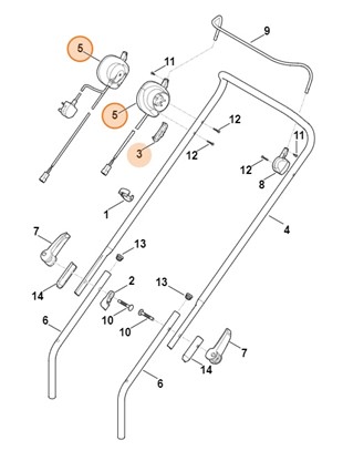 Górna część uchwytu kierującego, Stihl 63367803000