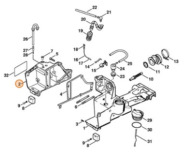 Obudowa zbiornika paliwa - lewa strona, Stihl 42233500805