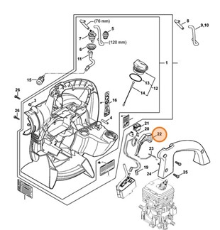Dźwignia sterowania główną przepustnicą, Stihl 42411821000