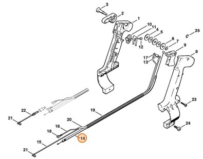 Cięgno sterowania główną przepustnicą, Stihl 42031801111 