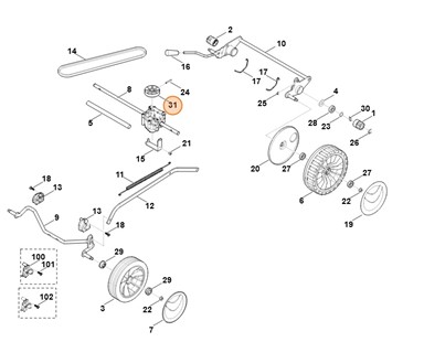 Koło paska klinowego, Stihl 61037041015
