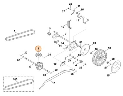 Koło paska klinowego, Stihl 63607041000