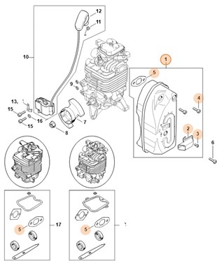 Tłumik wydechu spalin, Stihl 42821400603
