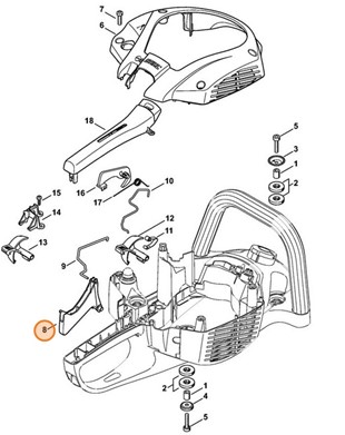 Dźwignia sterowania główną przepustnicą, Stihl 42421821000