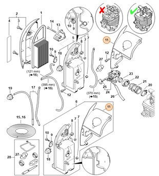 Pokrywa sterowania przepływem powietrza, Stihl 42820873001