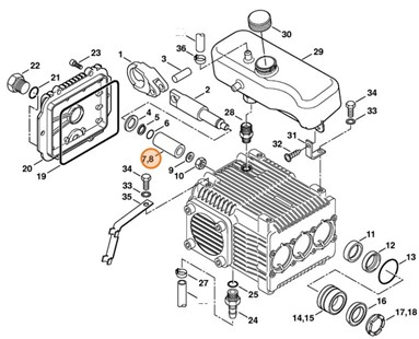 Zestaw tłoka Ø 18 mm, Stihl 47527607050
