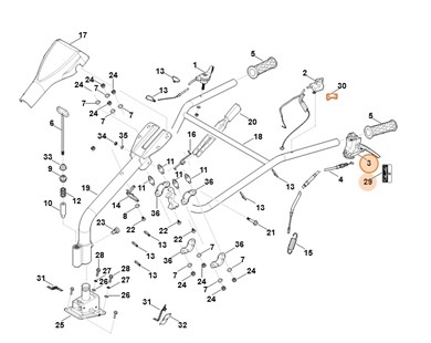 Dźwignia sprzęgła, Stihl 62507103501