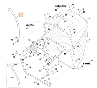 Dźwignia kompl., Stihl 61407007015