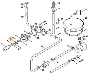 Łożysko kulkowe 6000-2RS, Stihl 95030035090