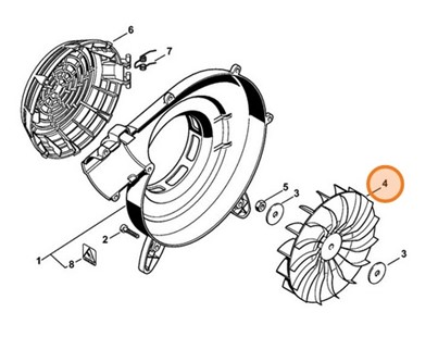 Koło łopatkowe dmuchawy, Stihl 42297043400