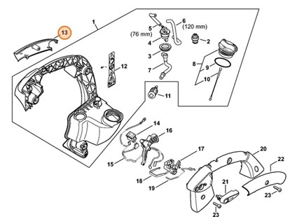 Połówka okładziny rękojeści - strona zewnętrzna, Stihl 42417910801