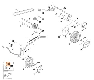 Uchwyt osi, Stihl 63717041211