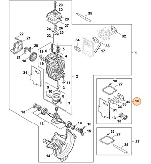 Zestaw uszczelek, Stihl 41800071037