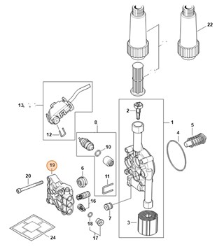 Blok zaworowy, Stihl 49517004600