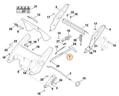 Dźwignia przełożenia kompl., Stihl 63407800400