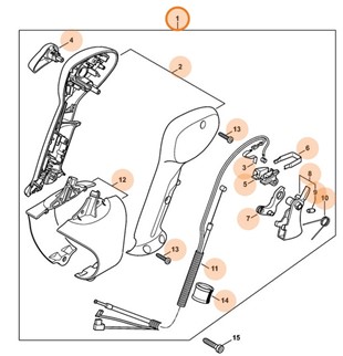 Rękojeść manipulacyjna z cięgnem gazu, Stihl 42827904902