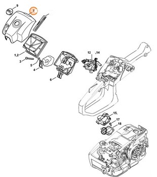 Pokrywa komory gaźnika, Stihl 11451401903