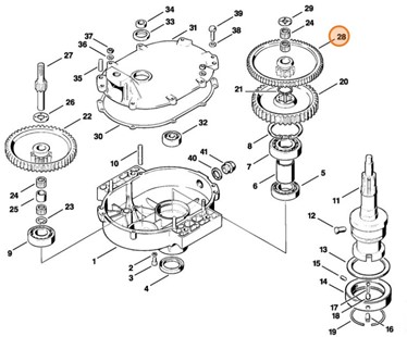 Podwójne zębate koło przekładniowe, Stihl 43086422000