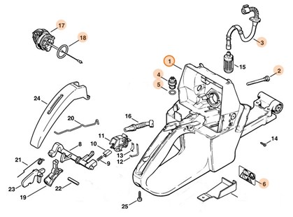 Obudowa zbiornika paliwa, Stihl 11283500851