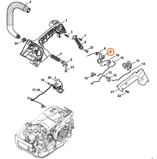 Dźwignia sterowania główną przepustnicą, Stihl 11451821002