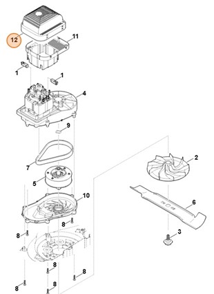 Górna część kołpaka zabezpieczającego, Stihl 63387060805