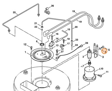 Śruba M4x4,5, Stihl 47525281000