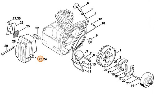 Tłumik wydechu spalin, Stihl 41191400605