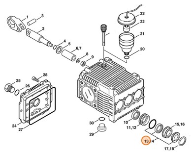 Zestaw uszczelek - tłok, Stihl 47700071051