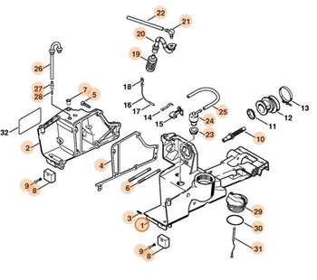 Obudowa zbiornika paliwa, Stihl 42233500804