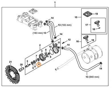 Pierścień uszczelniający wał 10x22x6, Stihl 96400030970