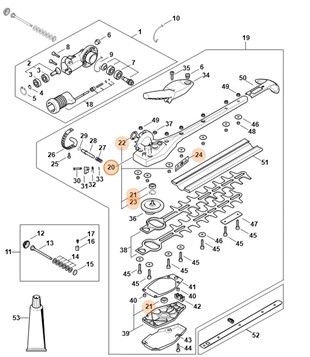 Obudowa przekładni (145°, 250 mm), Stihl 42436400525