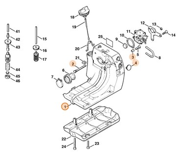 Obudowa zbiornika paliwa, Stihl 41163500807