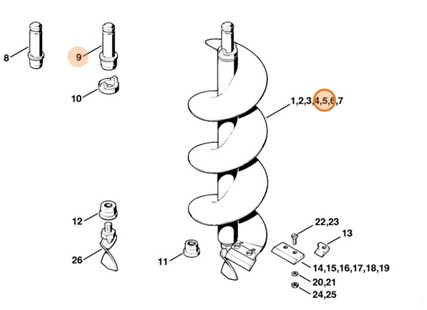 Świder glebowy Ø 250 mm, Stihl 44000004225