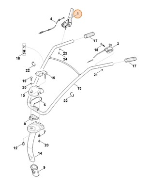 Dźwignia sprzęgła, Stihl 62411605701