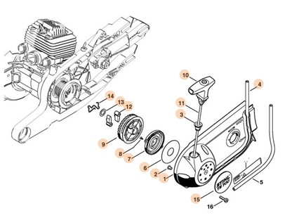 Pokrywa z urządzeniem rozruchowym, Stihl 42241900306