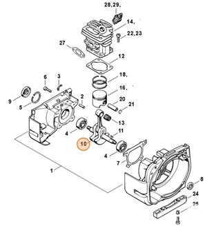 Wał korbowy, Stihl 41190300400